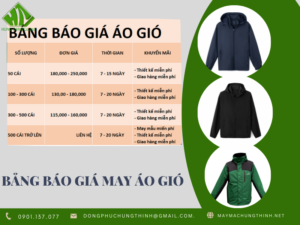 báo giá may áo gió