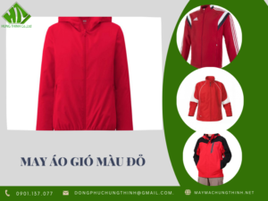 may áo gió màu đỏ