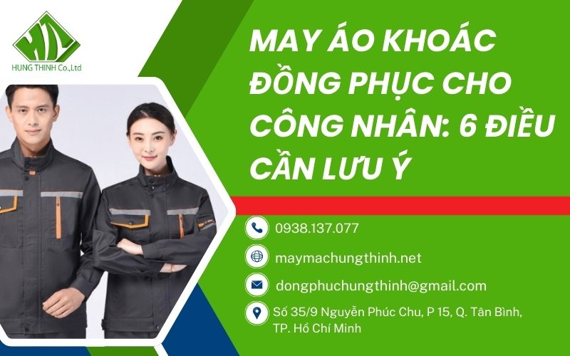 may áo khoác đồng phục cho công nhân