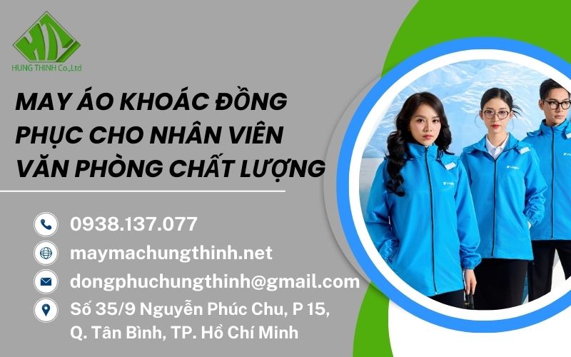 may áo khoác đồng phục cho nhân viên văn phòng