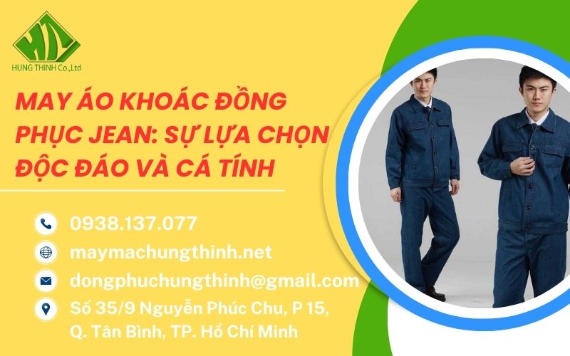 may áo khoác đồng phục jean