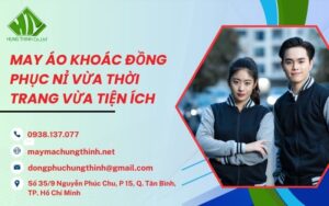 may áo khoác đồng phục nỉ