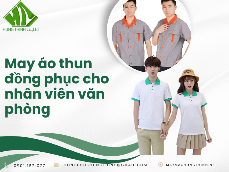 may áo thun đồng phục cho nhân viên văn phòng