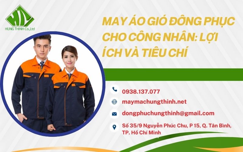 may áo gió đồng phục cho công nhân