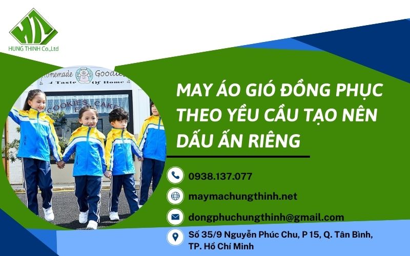 may áo gió đồng phục cho trường học