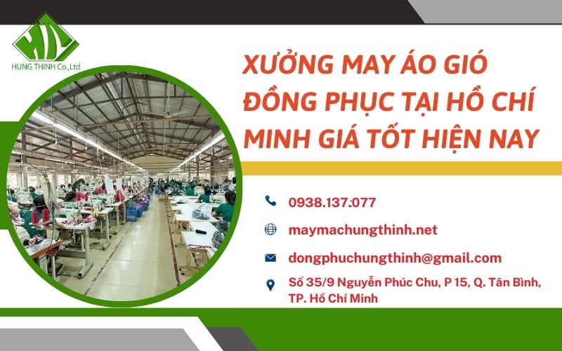 xưởng may áo gió đồng phục tại Hồ Chí Minh