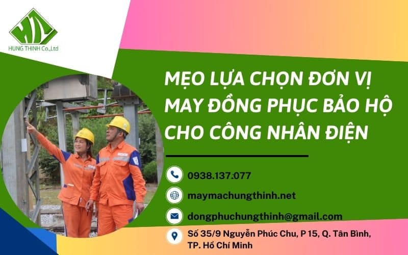 may đồng phục bảo hộ cho công nhân điện