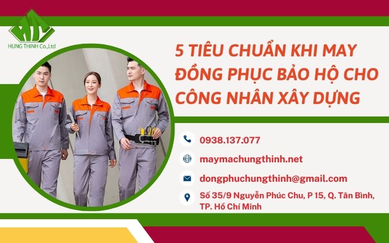 may đồng phục bảo hộ cho công nhân xây dựng