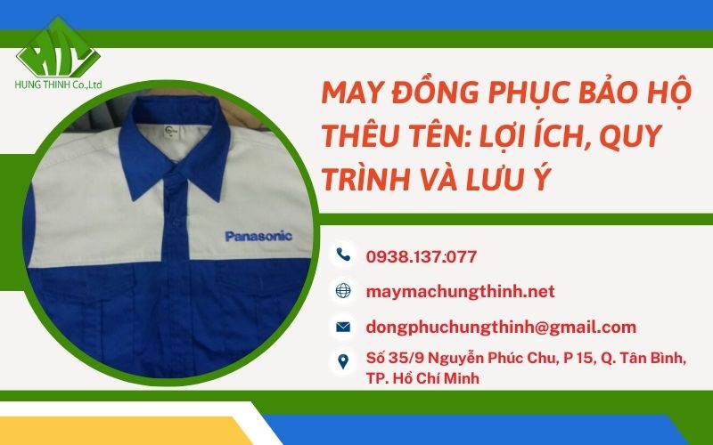 may đồng phục bảo hộ thêu tên