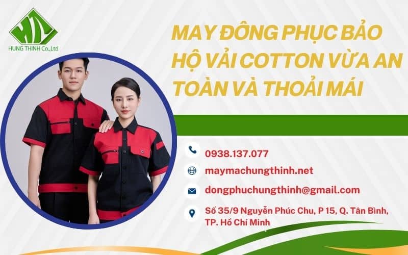 may đồng phục bảo hộ vải cotton