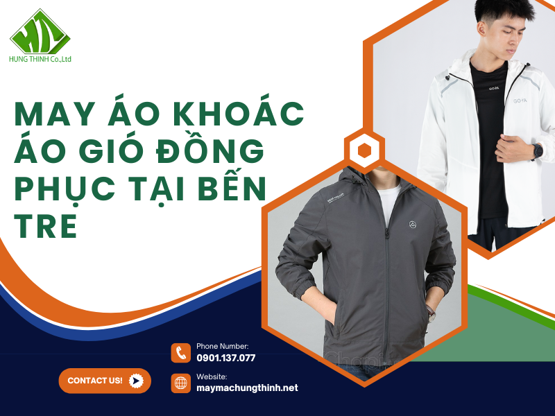 May áo khoác áo gió đồng phục tại Bến Tre