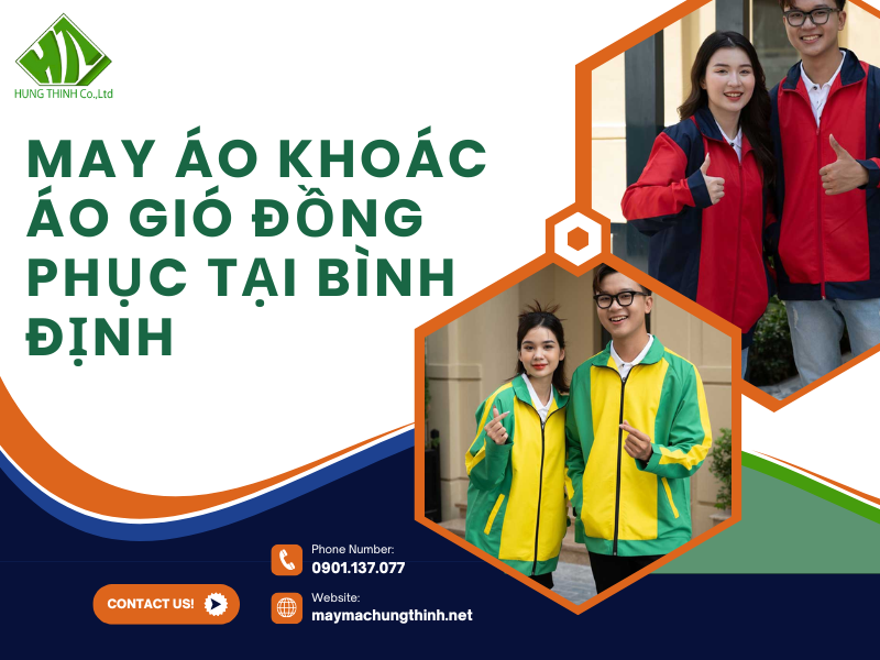 May áo khoác áo gió đồng phục tại Bình Định