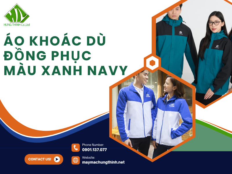 Áo khoác dù đồng phục màu xanh navy cho nhân viên văn phòng – Form chuẩn, chất lượng 1 Áo khoác dù đồng phục màu xanh navy