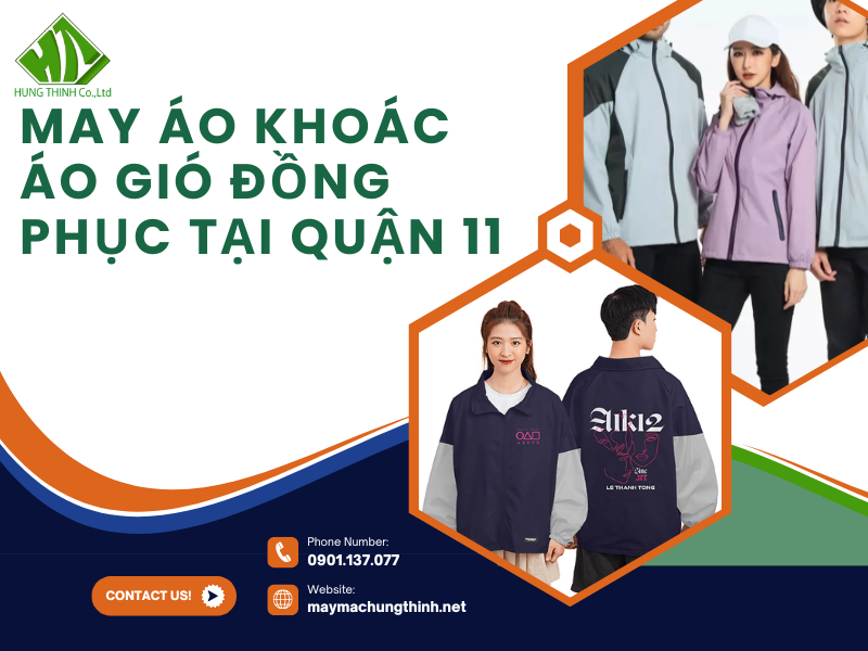 May áo khoác áo gió đồng phục tại Quận 11
