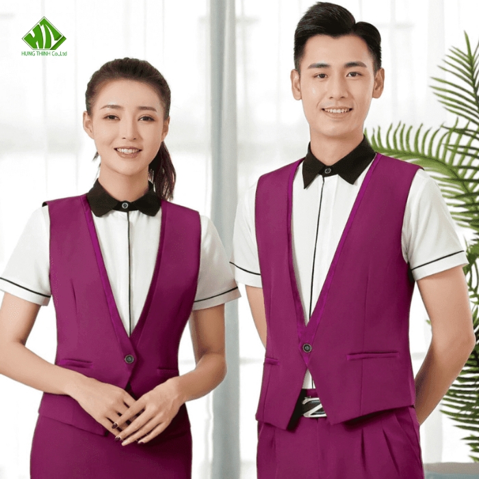Ao gile dong phuc mau tim