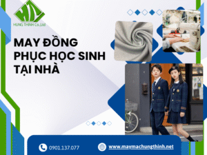 May đồng phục học sinh tại nhà