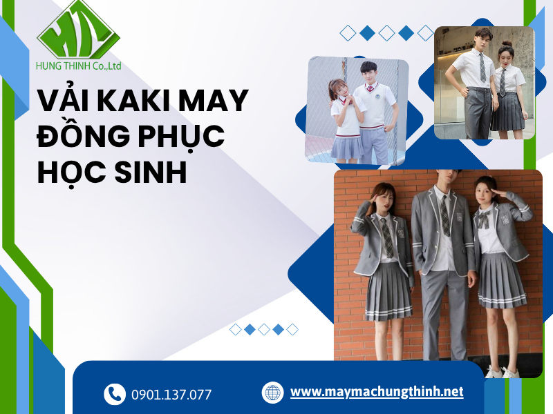 Vải kaki may đồng phục học sinh