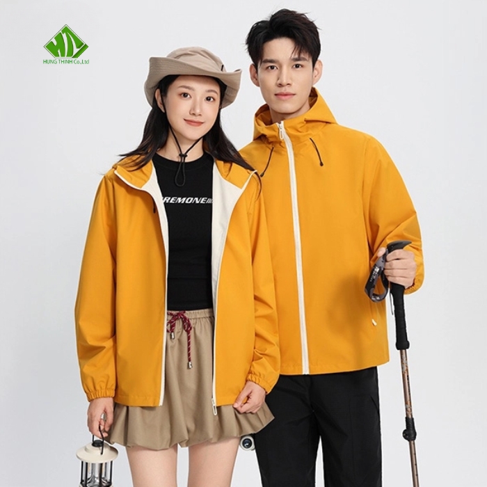 Ao gio dong phuc mau vang cam dam