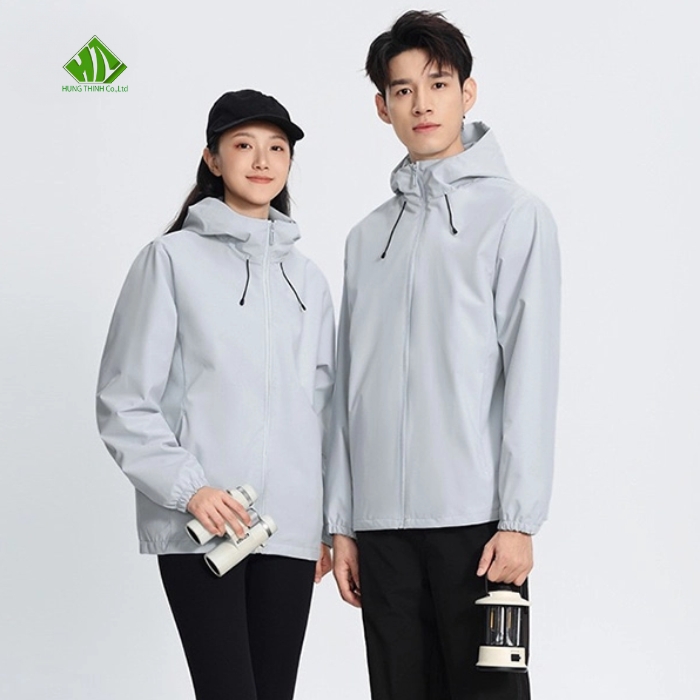 Ao gio dong phuc mau xam bac