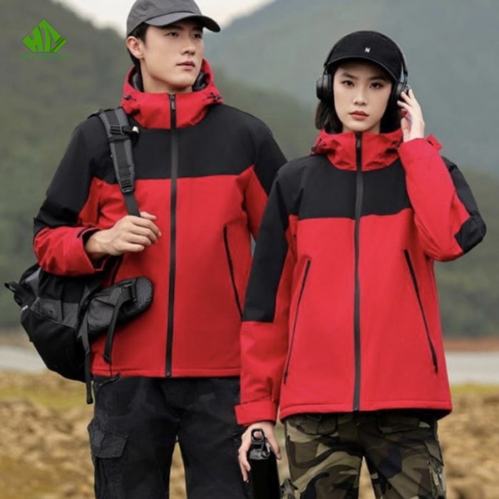 Ao khoac dong phuc mau do phoi den (2)