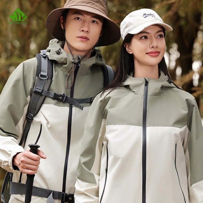 May Áo Khoác Đồng Phục Cao Cấp, Giá Rẻ, Theo Yêu Cầu 135 Ao khoac dong phuc mau trang kem phoi xanh reu