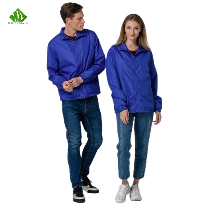 Ao khoac dong phuc mau xanh duong sang