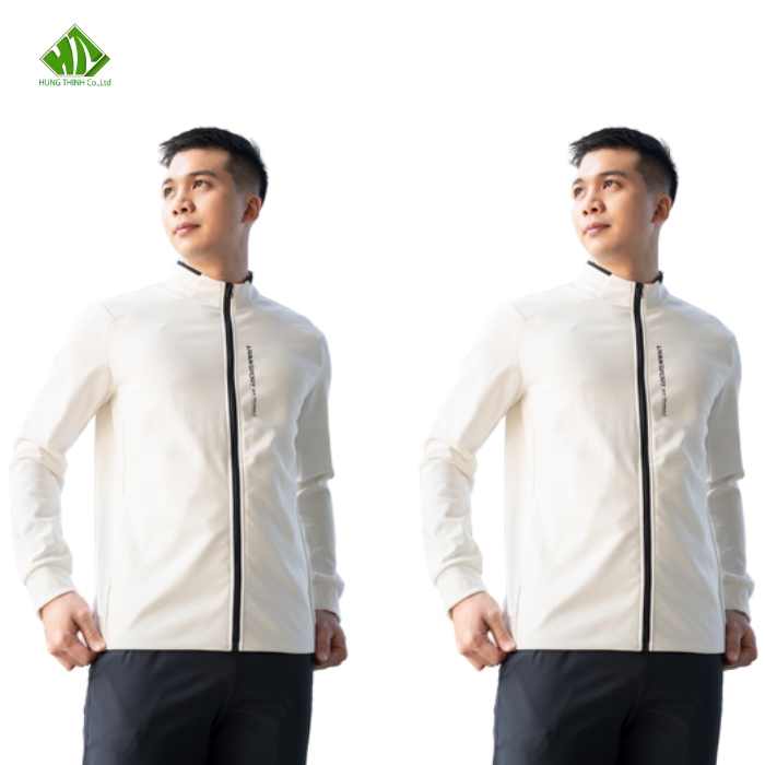 Ao khoac gio the thao mau trang kem