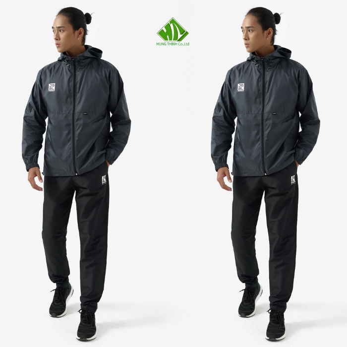 Ao khoac gio the thao mau xam den