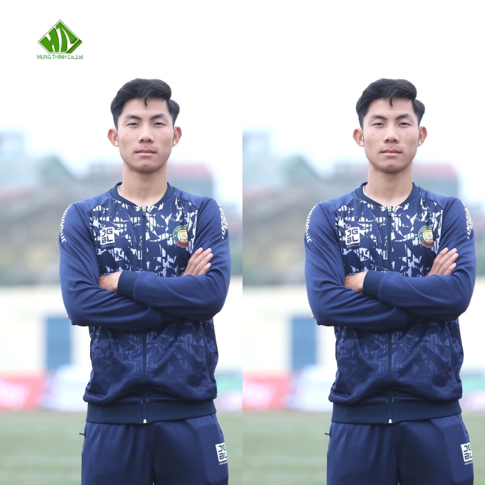 Ao khoac gio the thao mau xanh den phoi trang