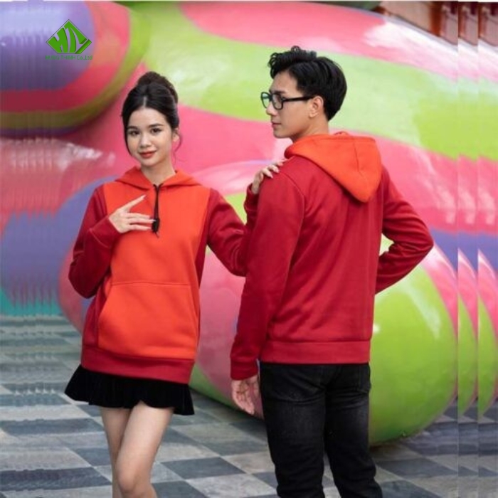 Ao khoac ni mau cam phoi do