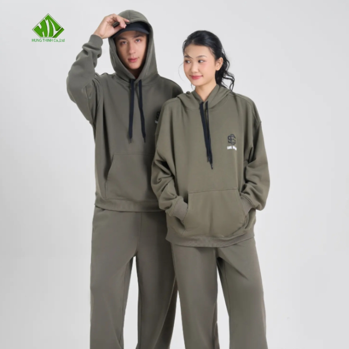 Ao khoac ni mau xanh reu dam