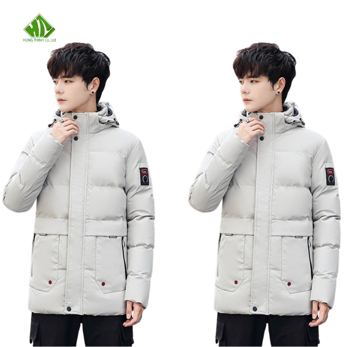 Ao phao mau trang xam