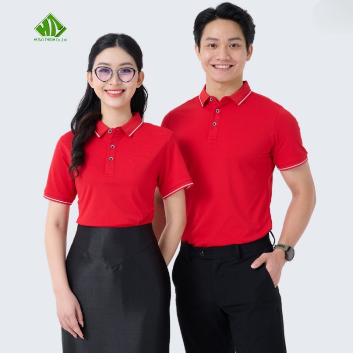 Ao thun dong phuc mau do do