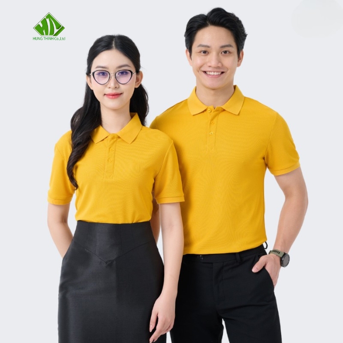 Ao thun dong phuc mau vang nghe