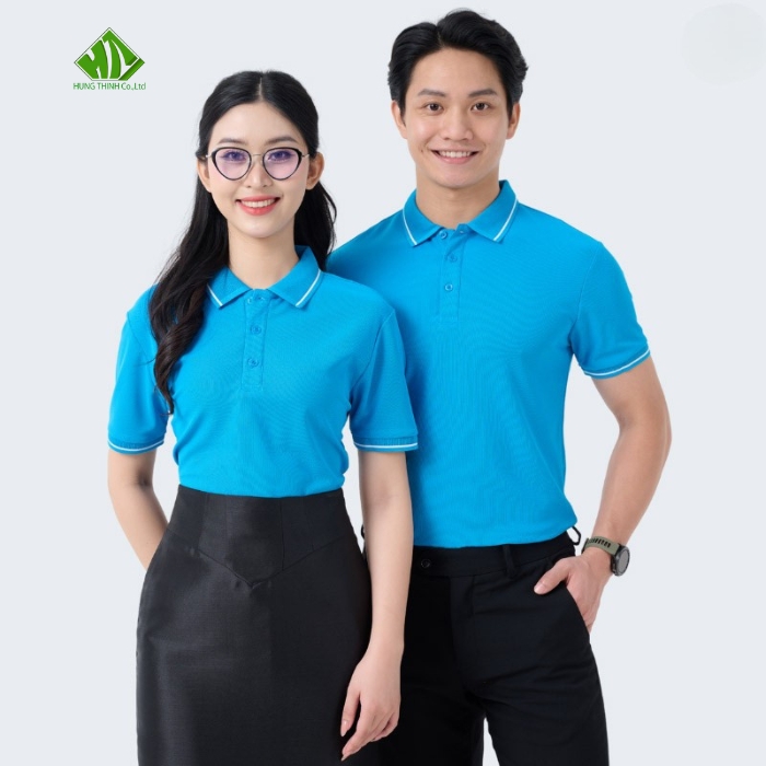 Ao thun dong phuc mau xanh ngoc