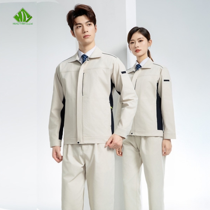 Dong phuc bao ho lao dong mau be sang phoi xanh den