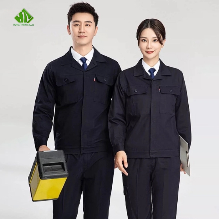 Dong phuc bao ho lao dong mau xanh den