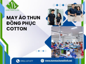 may áo thun đồng phục cotton