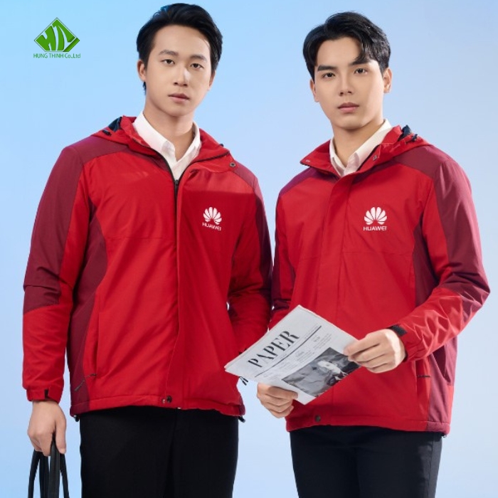 Ao gio dong phuc mau do phoi do man