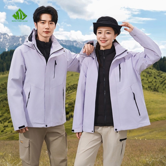 Ao gio dong phuc mau tim nhat