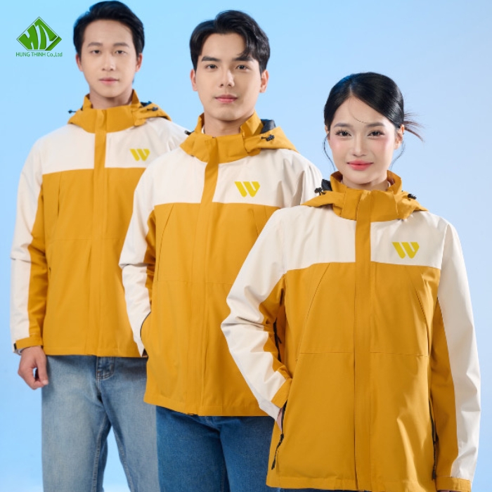 Ao gio dong phuc mau vang nghe phoi be