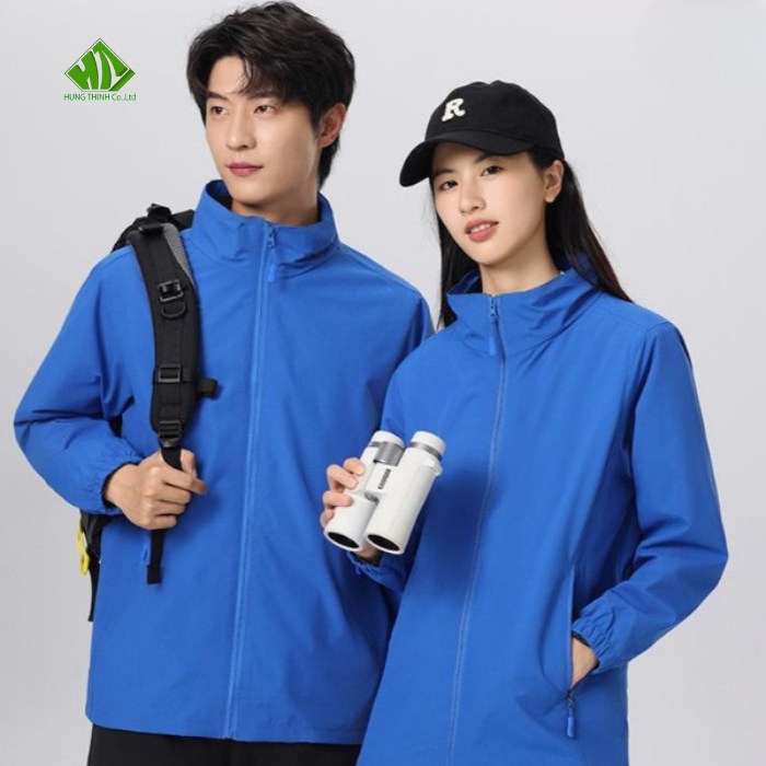 Ao gio dong phuc mau xanh bich