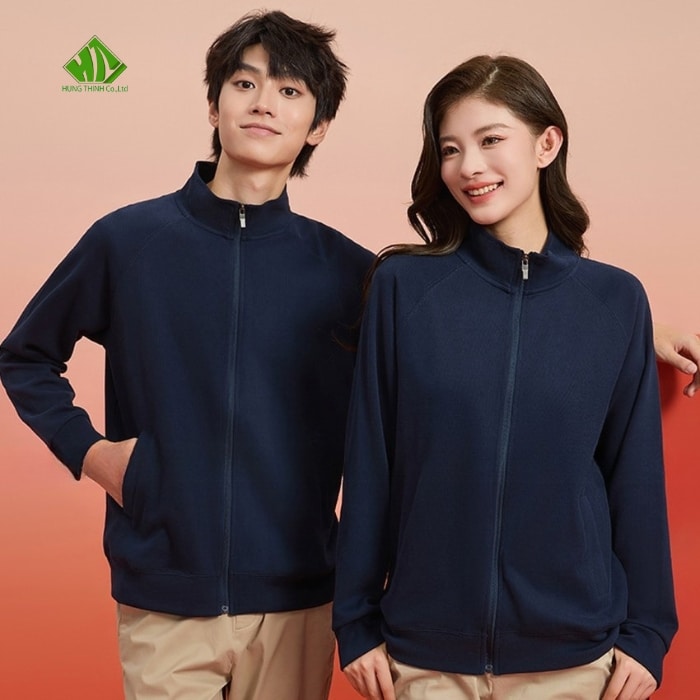 Ao gio dong phuc mau xanh den