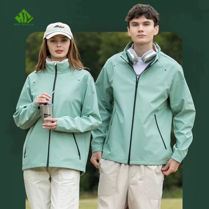 Ao gio dong phuc mau xanh ngoc nhat