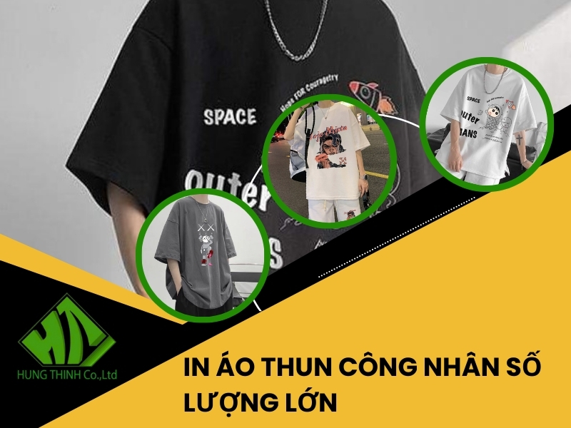 In áo thun công nhân số lượng lớn