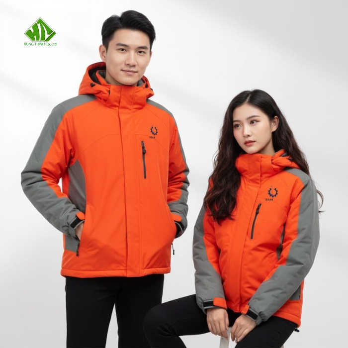 Ao khoac dong phuc mau cam phoi xam