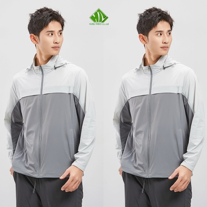 Ao gio dong phuc mau ghi xam dam phoi ghi sang