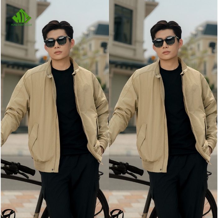 Ao gio dong phuc mau vang cat