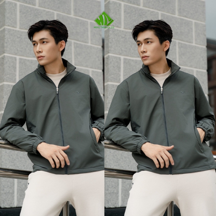 Ao gio dong phuc mau xanh than dam