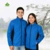 Áo khoác đồng phục công ty màu xanh phối đen 1 Ao khoac dong phuc cong ty mau xanh phoi den